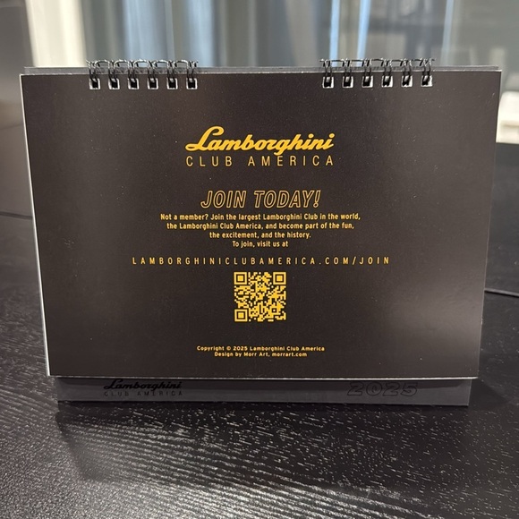 Lamborghini Club America 50th Anniversary 2025 Standing Desk Calendar - Picture 5 of 8